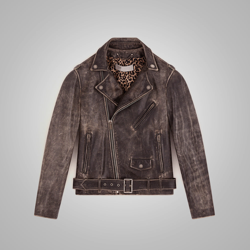 MenFineGrainDistressedLeatherJacket4-1.jpg Men Fine Grain Distressed Leather Jacket - Image 1