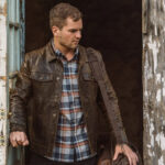 Men Lambskin Iconic Brown Trucker Leather Jacket - Image 4