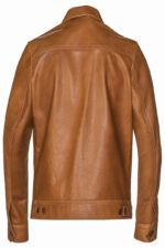 Men Light Brown Leather Jacket - Image 2