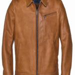 Men Light Brown Leather Jacket