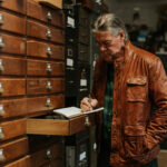 Men Pure Fine Grain Lambskin Brown Leather Field Jacket - Image 5