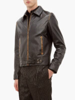 Men Traditional Black Leather Jacket - Image 2