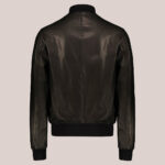 Men Vintage Black A-1 Flight Lambskin Leather Bomber Jacket - Image 2