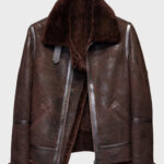 Men’s Brown Distressed B3 Shearling Leather Jacket