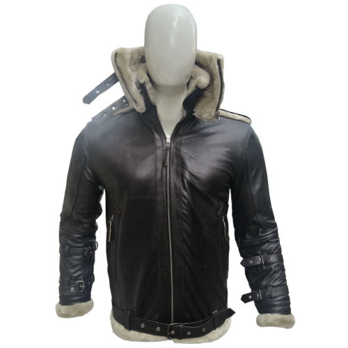Men_sAviatorB3BomberDoubleCollarFlyingFauxShearlingBrownLeatherJacket1.jpg Men's Aviator B3 Bomber Double Collar Faux Shearling Brown Leather Jacket - Image 1
