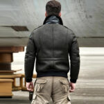 Men's B3 RAF Aviator Sheepskin Shearling Leather Bomber Jacket - Image 2