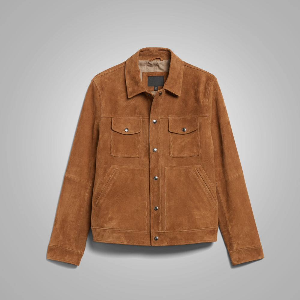Men_sBrownSuedeLeatherCowboyWesternJacket6-1.jpg Men's Brown Suede Leather Cowboy Western Jacket - Image 1