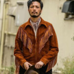 Men's Brown Suede Leather Western Cowboy Fringe Jacket - Image 2