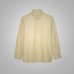 Men's Off White Full Sleeves Normal Fit Leather Shirt