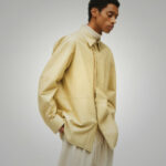 Men's Off White Full Sleeves Normal Fit Leather Shirt - Image 4