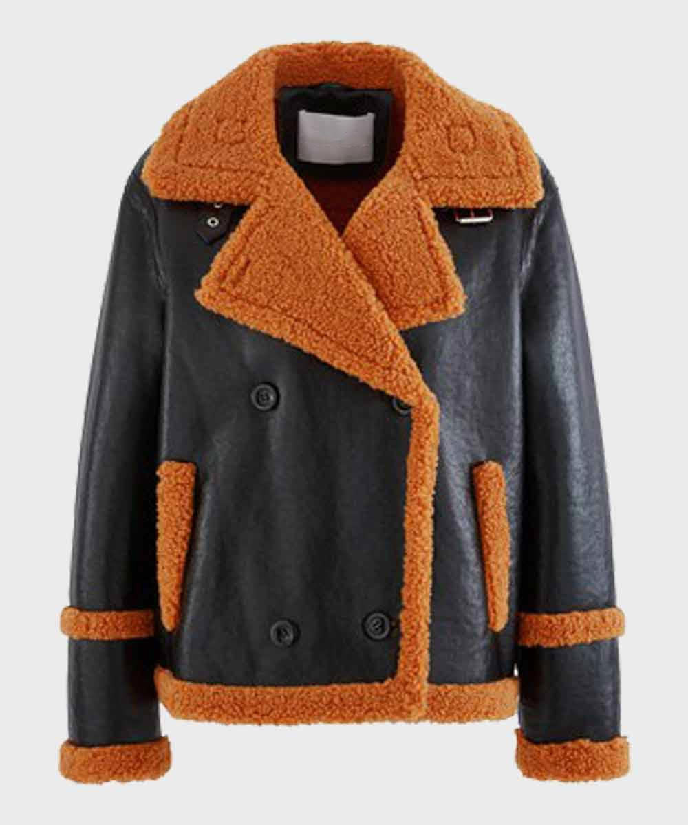 Mens-Brown-Shearling-Black-Sheepskin-Leather-Jacket.jpg Mens Brown Shearling Black Sheepskin Leather Jacket - Image 1