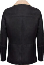 Mens Double Breasted Real Leather Jacket With Fur - Image 2