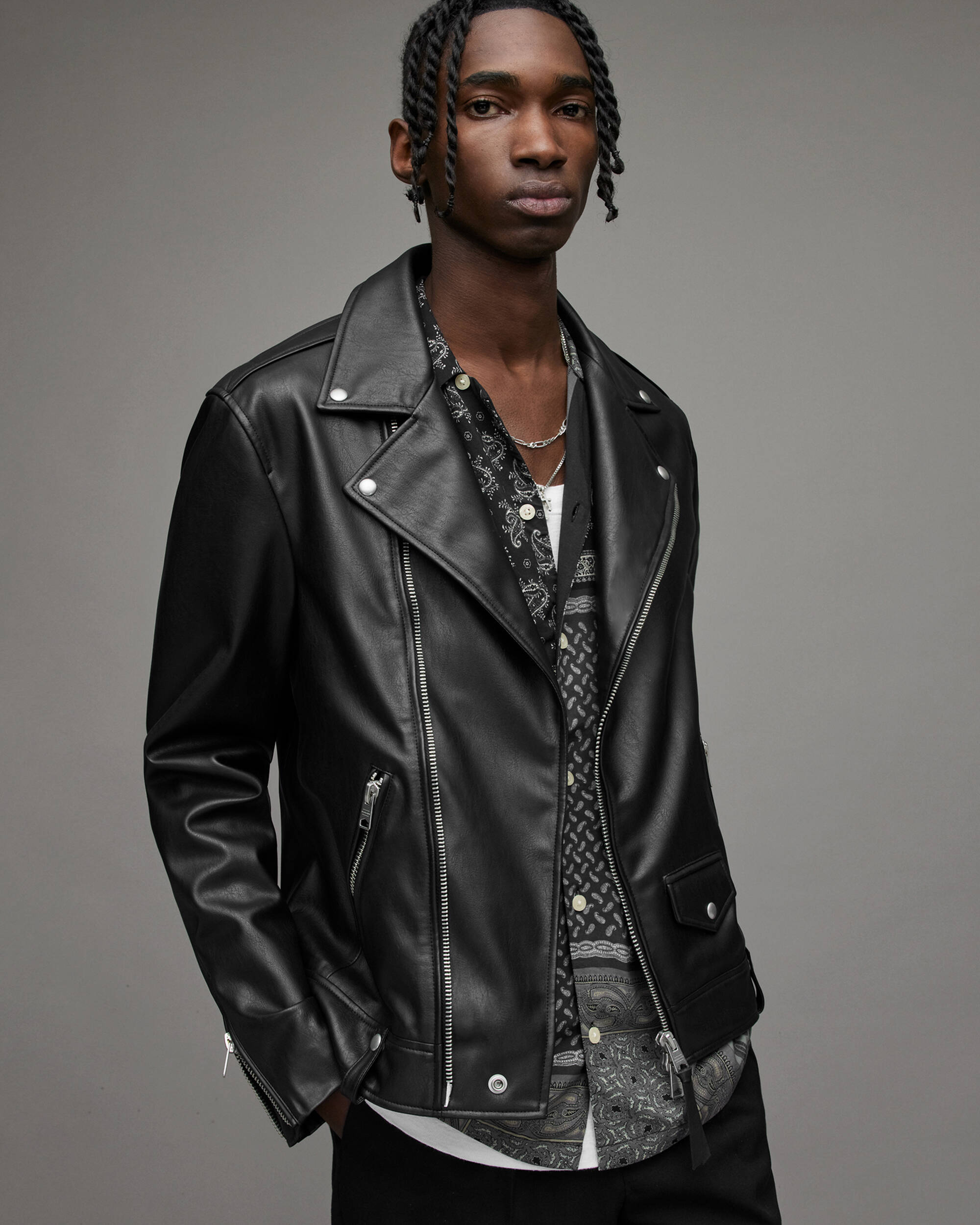 Mens-Leather-Biker-Jacket-In-Black-a.jpg Men's Leather Biker Jacket In Black - Image 1