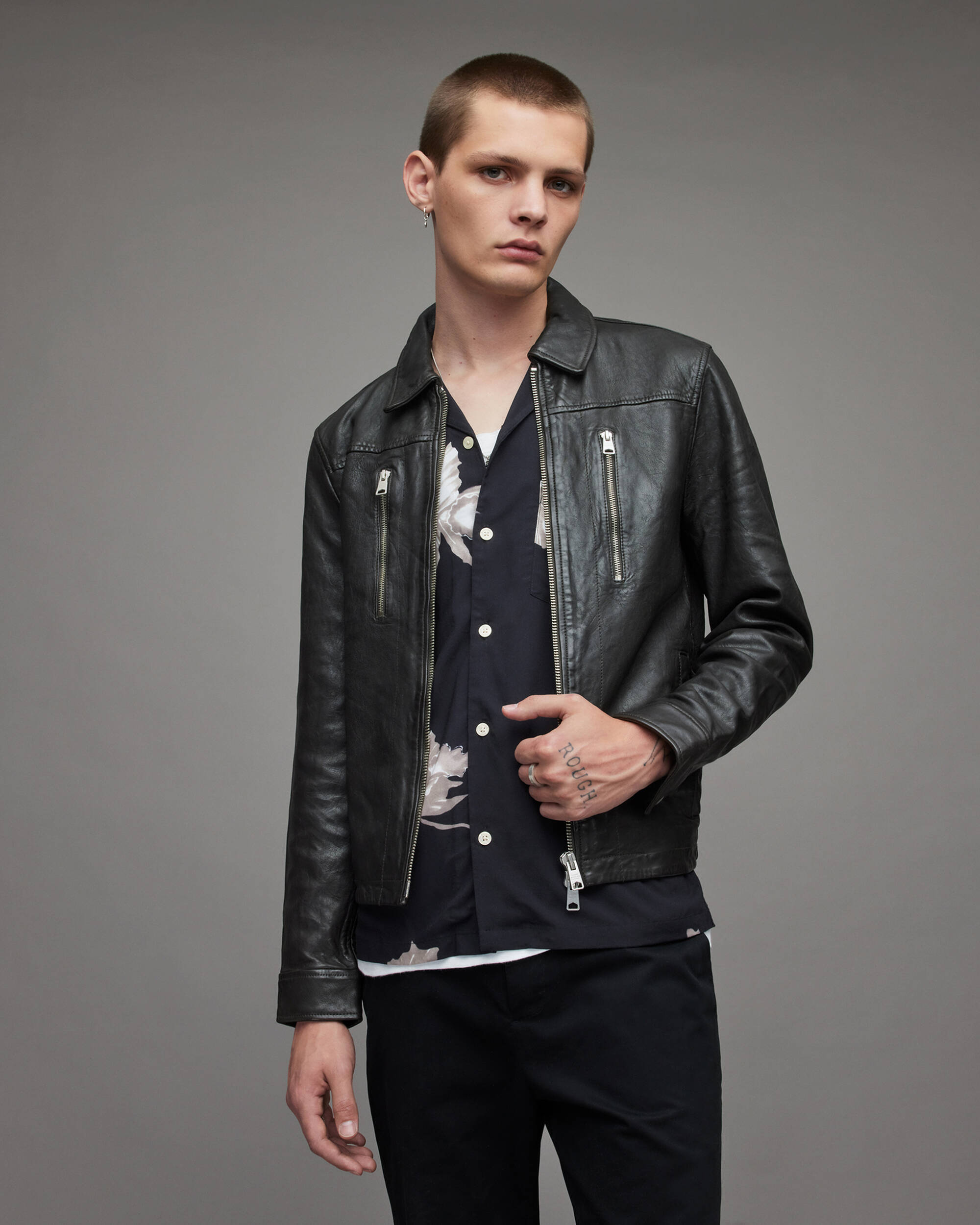 Mens-Leather-Cafe-Racer-Jacket-In-Black-d.jpg Men's Leather Cafe Racer Jacket In Black - Image 1