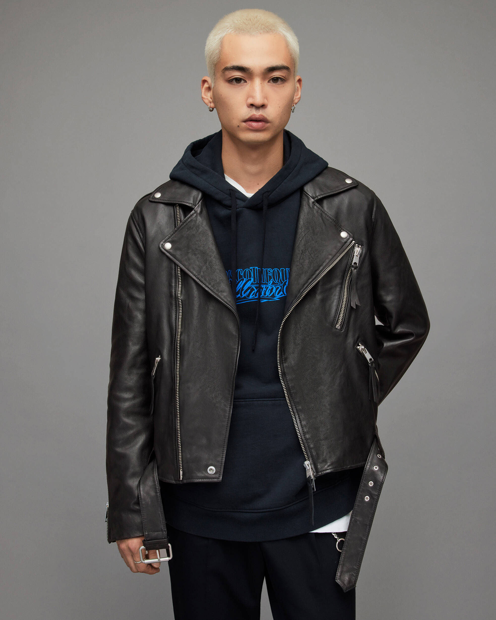 Mens-Leather-Moto-Jacket-In-Black-a.jpg Men's Leather Moto Jacket In Black - Image 1