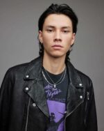 Men's Leather Vintage Biker Jacket In Black - Image 5