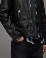 Men's Moto Leather Jacket In Black - Image 5