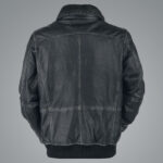Mens Bike Racer Black Leather Jacket - Image 2