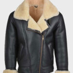 Mens B3 Black Shearling Leather Jacket