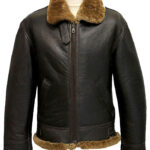 Mens Winter Aviator B3 Leather Jacket With Fur