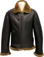 Mens Winter Aviator B3 Leather Jacket With Fur