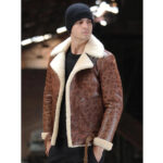 Mens Airforce Aviator Sheepskin Leather Jacket - Image 2