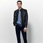Mens Black Plane Biker Jacket - Image 2