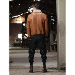 Mens Brown B3 Flight Airforce Sheepskin Bomber Jacket - Image 2
