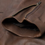 Mens Brown Cafe Racer Lambskin Leather Motorcycle Jacket - Image 3