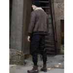 Mens Brown RAF Aviator Flight Shearling Sheepskin Leather Jacket - Image 2