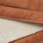 Mens Brown Suede Leather Shearling Trucker Jacket - Image 3