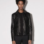 Mens Genuine Black Sheepskin Trucker Leather Jacket - Image 2