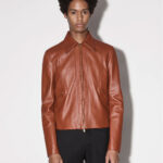 Mens Real Goatskin Shirt Style Brown Leather Jacket - Image 2