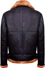 New Mens Aviator Bomber Leather Jacket With Fur - Image 2