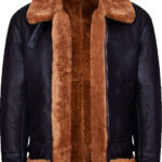 New Mens Aviator Bomber Leather Jacket With Fur