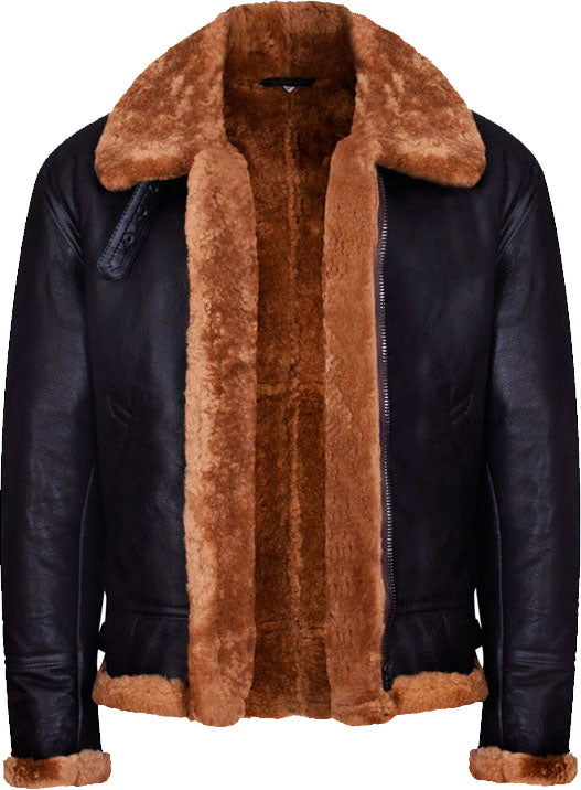 New-Mens-Aviator-Bomber-Leather-Jacket-with-Fur.jpg New Mens Aviator Bomber Leather Jacket With Fur - Image 1