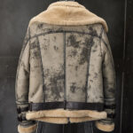 New Mens 2022 RAF Double Collar Waxed RAF Flying Sheepskin Shearling Jacket Coat - Image 2