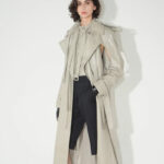 Off White Double Breasted Duster Leather Trench Coat