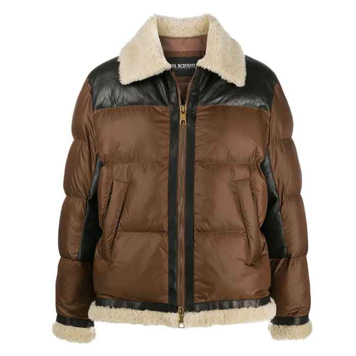 PLJ21.jpg Front Full Zipped Puffer Leather Jacket For Men’s - Image 1