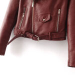 Women's Leather Biker Red Leather Jacket - Image 3