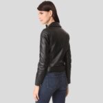 Sandra Black Biker Leather Jacket - Image 4