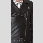 Sandra Black Biker Leather Jacket - Image 2