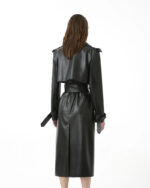 Sheepskin Leather Fitted Women Trench Coat - Image 2