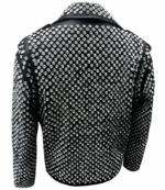 Men's Studded Biker Leather Jacket In Black - Image 3