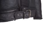 Black on Black Shearling Biker Jacket - Image 3