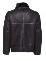 Black B3 Bomber Aviator Shearling Jacket - Image 6