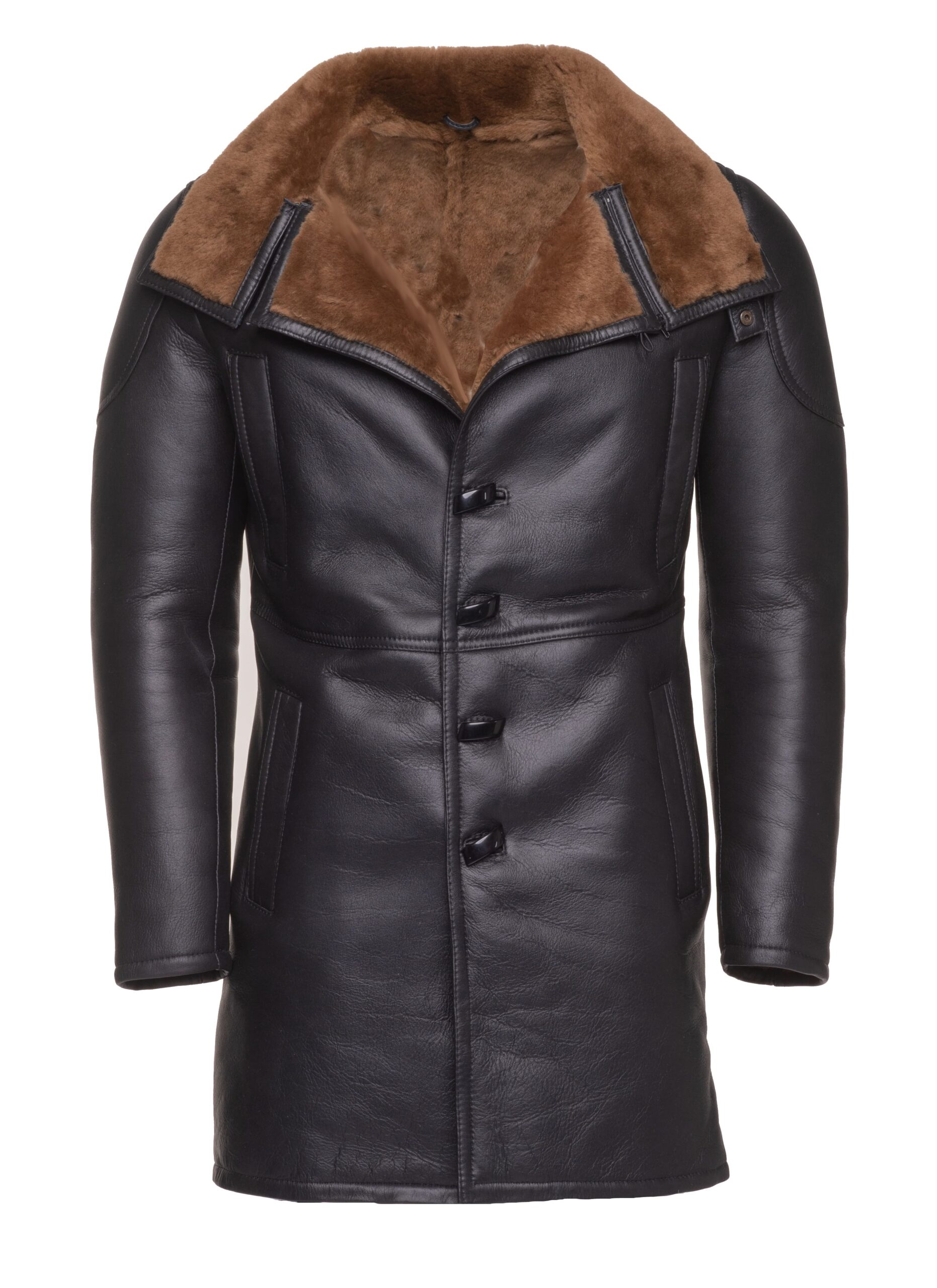 Studio-Session-01853-min-scaled-1.jpg Real Shearling Coat inspired by Ryan Gosling's Blade Runner 2049 Trench Coat - Image 1