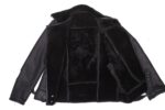 Black on Black Shearling Biker Jacket - Image 4