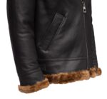 Classic Ginger Brown B3 Bomber Aviator Shearling Jacket - Image 4