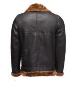 Classic Ginger Brown B3 Bomber Aviator Shearling Jacket - Image 5
